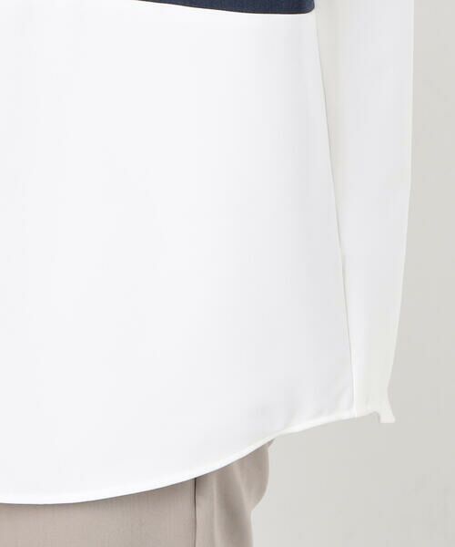 COMME CA ISM / コムサイズム シャツ・ブラウス | ウールライク ブロッキング バンドカラー シャツ | 詳細10