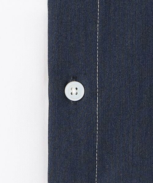 COMME CA ISM / コムサイズム シャツ・ブラウス | ウールライク ブロッキング バンドカラー シャツ | 詳細11