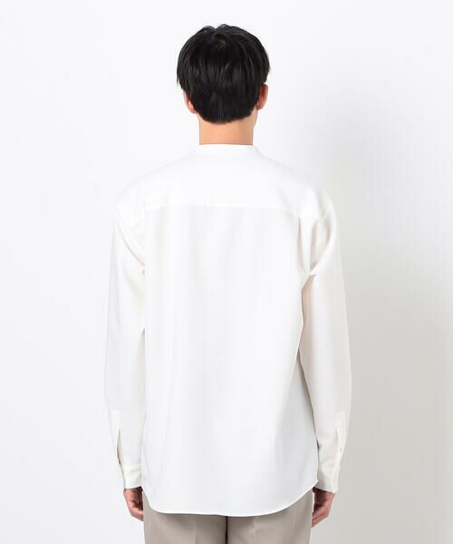 COMME CA ISM / コムサイズム シャツ・ブラウス | ウールライク ブロッキング バンドカラー シャツ | 詳細6