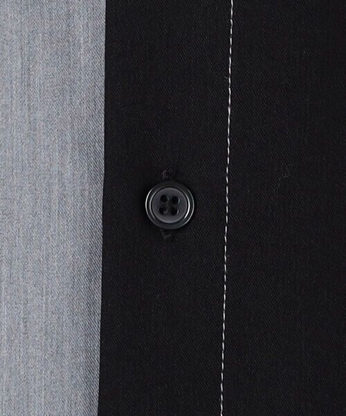 COMME CA ISM / コムサイズム シャツ・ブラウス | ウールライク ブロッキング バンドカラー シャツ | 詳細15