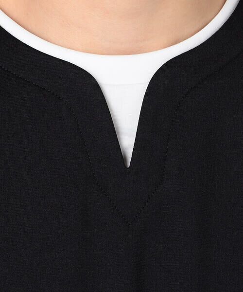 COMME CA ISM / コムサイズム Tシャツ | フェイクレイヤード キーネックTシャツ 七分袖 | 詳細8