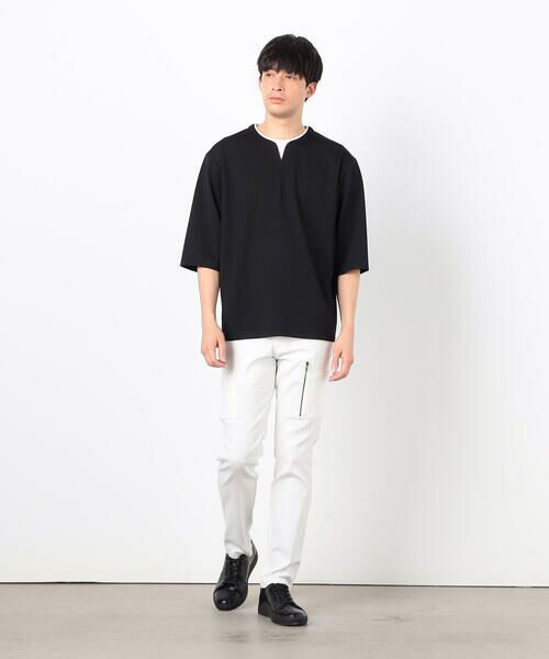 COMME CA ISM / コムサイズム Tシャツ | フェイクレイヤード キーネックTシャツ 七分袖 | 詳細5