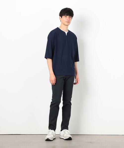 COMME CA ISM / コムサイズム Tシャツ | フェイクレイヤード キーネックTシャツ 七分袖 | 詳細10