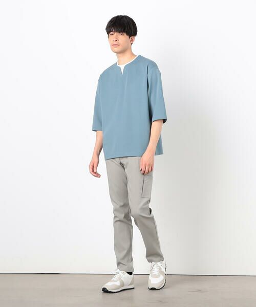 COMME CA ISM / コムサイズム Tシャツ | フェイクレイヤード キーネックTシャツ 七分袖 | 詳細14