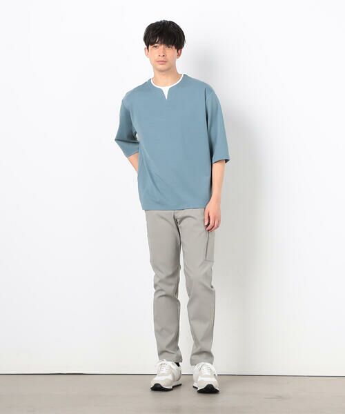 COMME CA ISM / コムサイズム Tシャツ | フェイクレイヤード キーネックTシャツ 七分袖 | 詳細15