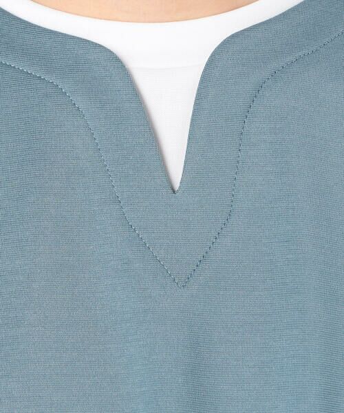 らむ出品 セール】 フェイクレイヤード キーネックTシャツ 七分袖 （T