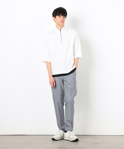 COMME CA ISM / コムサイズム Tシャツ | 七分袖 フェイクレイヤード ハーフジップTシャツ | 詳細2