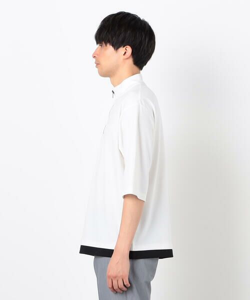 COMME CA ISM / コムサイズム Tシャツ | 七分袖 フェイクレイヤード ハーフジップTシャツ | 詳細5