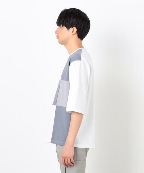 COMME CA ISM / コムサイズム Tシャツ | 七分袖 カラーブロック パッチワークTシャツ | 詳細5