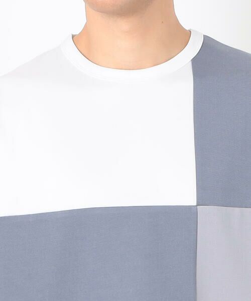 COMME CA ISM / コムサイズム Tシャツ | 七分袖 カラーブロック パッチワークTシャツ | 詳細7