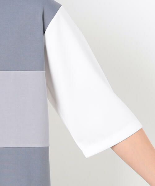 COMME CA ISM / コムサイズム Tシャツ | 七分袖 カラーブロック パッチワークTシャツ | 詳細8