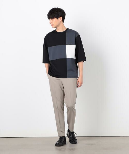 COMME CA ISM / コムサイズム Tシャツ | 七分袖 カラーブロック パッチワークTシャツ | 詳細12