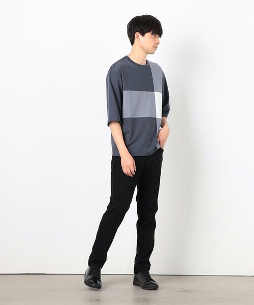 COMME CA ISM / コムサイズム Tシャツ | 七分袖 カラーブロック パッチワークTシャツ | 詳細15