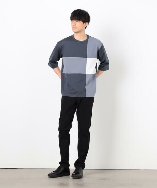 COMME CA ISM / コムサイズム Tシャツ | 七分袖 カラーブロック パッチワークTシャツ | 詳細16