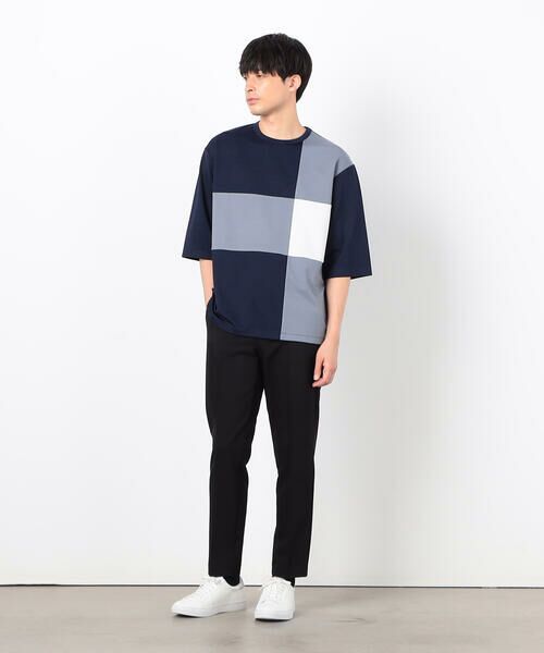 COMME CA ISM / コムサイズム Tシャツ | 七分袖 カラーブロック パッチワークTシャツ | 詳細20