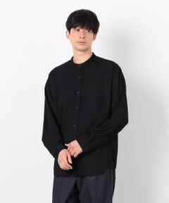 COMME CA ISM / コムサイズム シャツ・ブラウス | ダイヤ柄ジャガード バンドカラーシャツ