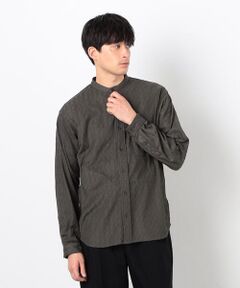 COMME CA ISM / コムサイズム シャツ・ブラウス | ダイヤ柄ジャガード バンドカラーシャツ