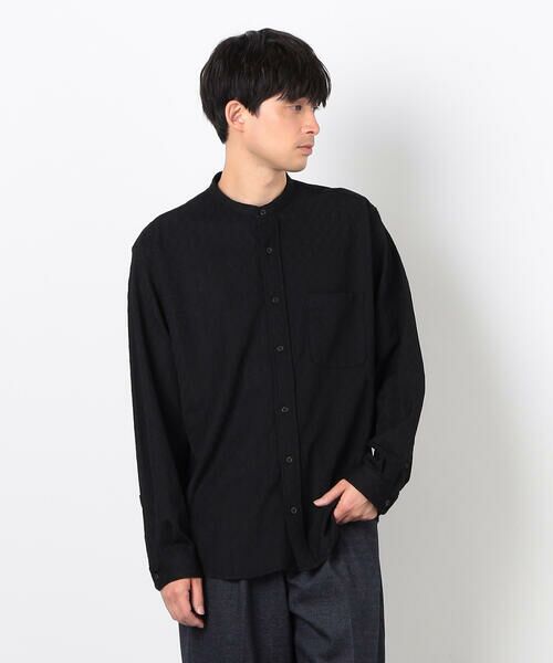 COMME CA ISM / コムサイズム シャツ・ブラウス | ダイヤ柄ジャガード バンドカラーシャツ | 詳細2