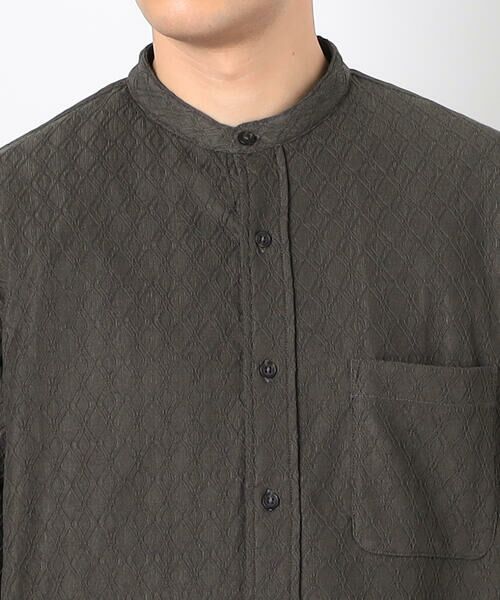 COMME CA ISM / コムサイズム シャツ・ブラウス | ダイヤ柄ジャガード バンドカラーシャツ | 詳細10