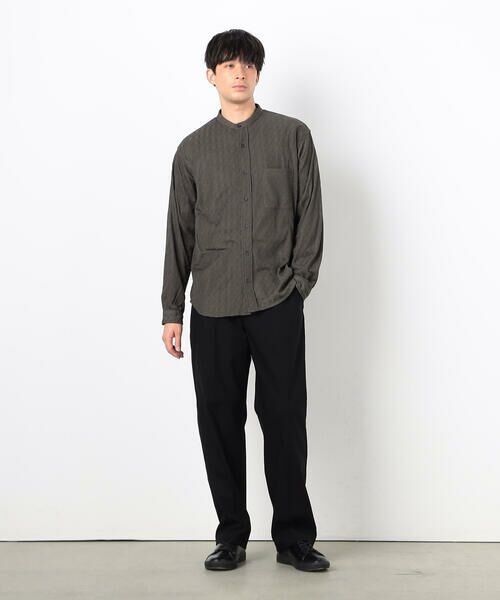 COMME CA ISM / コムサイズム シャツ・ブラウス | ダイヤ柄ジャガード バンドカラーシャツ | 詳細5