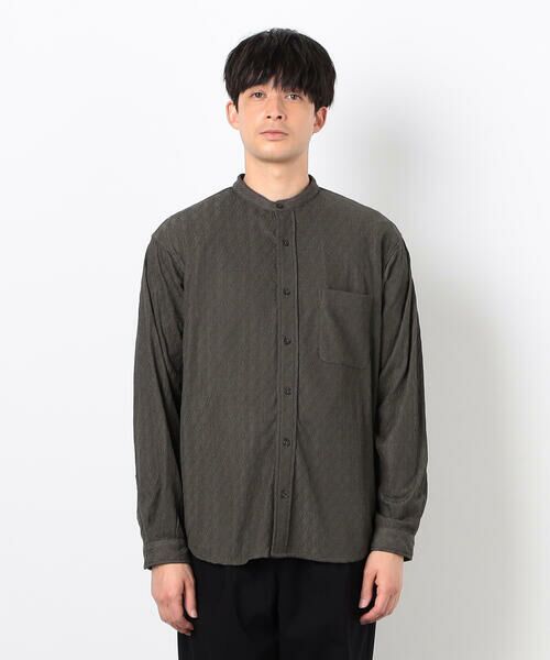 COMME CA ISM / コムサイズム シャツ・ブラウス | ダイヤ柄ジャガード バンドカラーシャツ | 詳細7