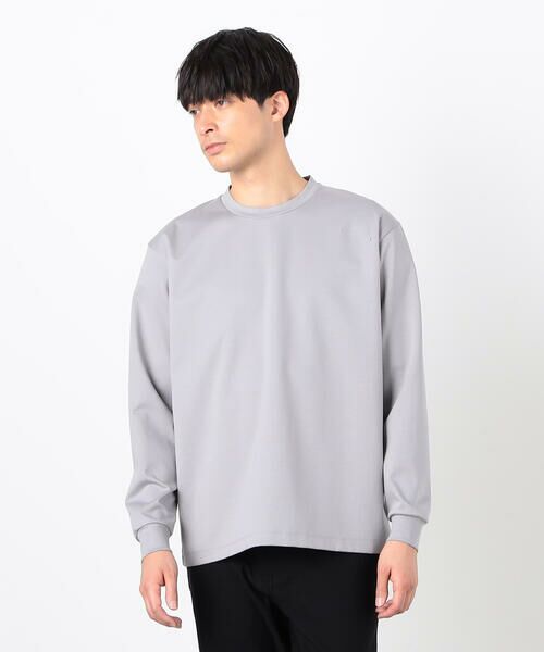 COMME CA ISM/コムサイズム シルキーポンチ 長袖Tシャツ ライトグレー M COMME CA ISM/コムサイズム シルキーポンチ 長袖Tシャツ ライトグレー M