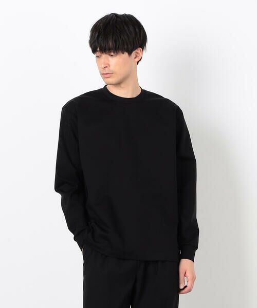 COMME CA ISM/コムサイズム シルキーポンチ 長袖Tシャツ ブラック M COMME CA ISM/コムサイズム シルキーポンチ 長袖Tシャツ ブラック M