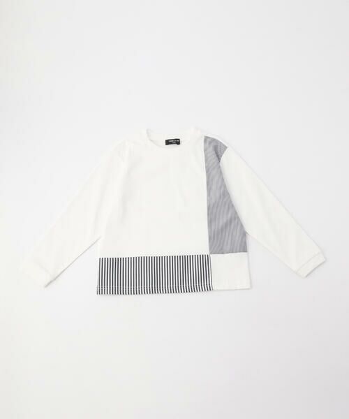 COMME CA ISM / コムサイズム Tシャツ | ストライプコンビデザイン 長袖Tシャツ | 詳細2