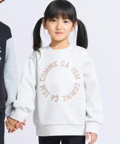 COMME CA ISM / コムサイズム スウェット | プリント×エンボス ロゴ長袖トレーナー
