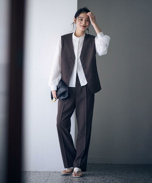 COMME CA ISM / コムサイズム ベスト | 【ＵＶカット・吸汗速乾・接触冷感】kireri　ストレッチドライツイル　ジレ | 詳細1