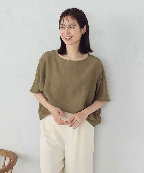 COMME CA ISM / コムサイズム シャツ・ブラウス | 日本の色 Tブラウス(鶯茶色(カーキ))