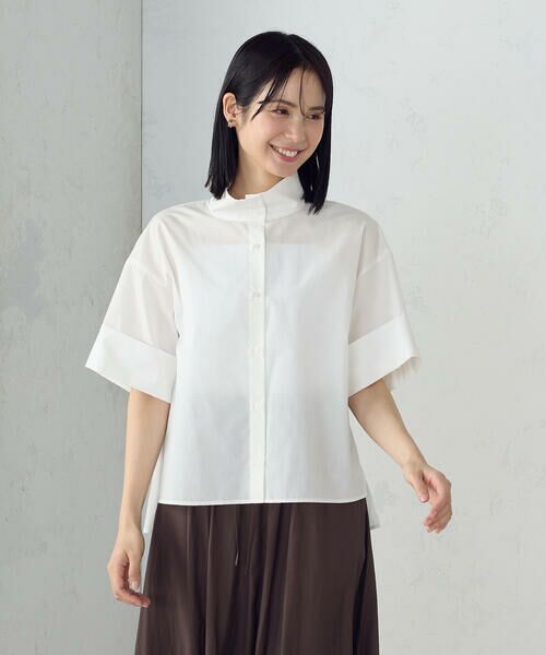 COMME CA ISM/コムサイズム ハイネック シャツ ホワイト F COMME CA ISM/コムサイズム ハイネック シャツ ホワイト F