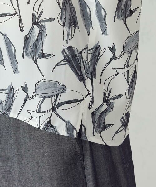 COMME CA ISM / コムサイズム シャツ・ブラウス | ポリエステルデシンフラワープリント キャップスリーブブラウス | 詳細11