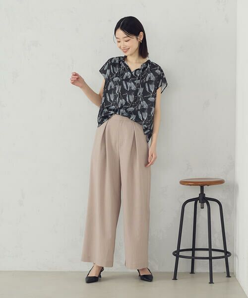 COMME CA ISM / コムサイズム シャツ・ブラウス | ポリエステルデシンフラワープリント キャップスリーブブラウス | 詳細14