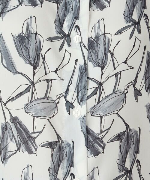 COMME CA ISM / コムサイズム シャツ・ブラウス | ポリエステルデシン フラワープリント クロップドシャツ | 詳細10