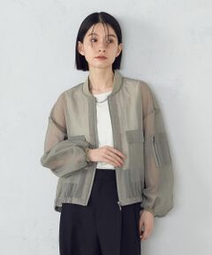 COMME CA ISM / コムサイズム ブルゾン | ナイロンシアーリップストップ　MA-1 ブルゾン