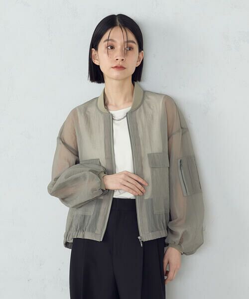 COMME CA ISM / コムサイズム ブルゾン | ナイロンシアーリップストップ MA-1 ブルゾン | 詳細8