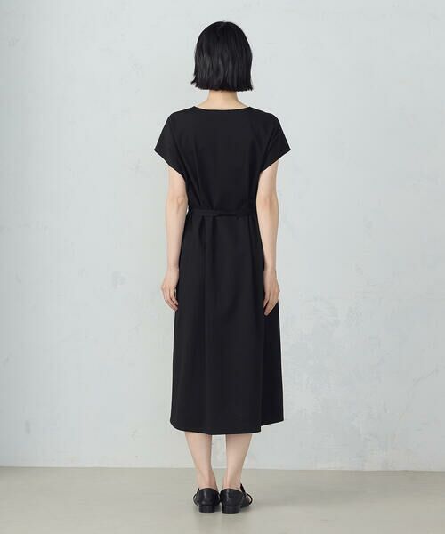 COMME CA ISM / コムサイズム ドレス | 【接触冷感・防汚機能】ベルト付　フレンチスリーブ　タック　ワンピース　 | 詳細6
