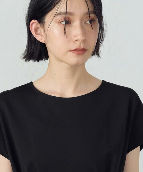 COMME CA ISM / コムサイズム ドレス | 【接触冷感・防汚機能】ベルト付　フレンチスリーブ　タック　ワンピース　 | 詳細7