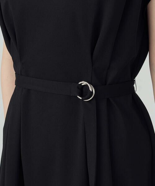 COMME CA ISM / コムサイズム ドレス | 【接触冷感・防汚機能】ベルト付　フレンチスリーブ　タック　ワンピース　 | 詳細9