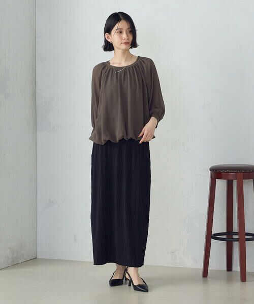 COMME CA ISM / コムサイズム ロング・マキシ丈スカート | ストレッチプリーツ ナロースカート / セットアップ対応 | 詳細10