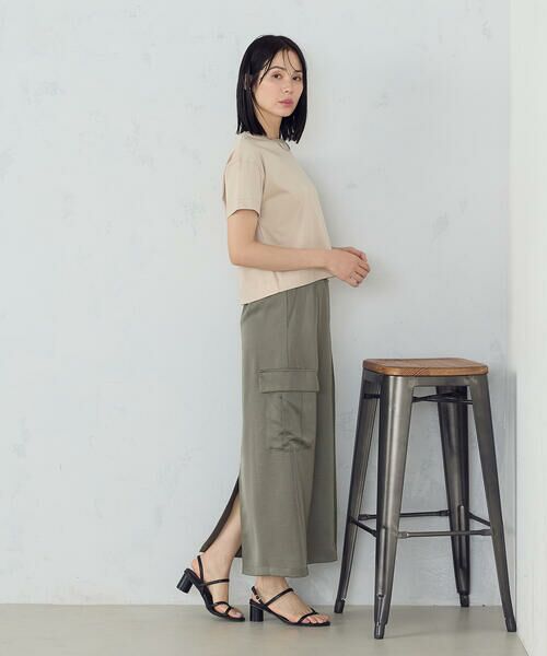 COMME CA ISM / コムサイズム ロング・マキシ丈スカート | ポリエステルマットサテン カーゴスカート | 詳細11