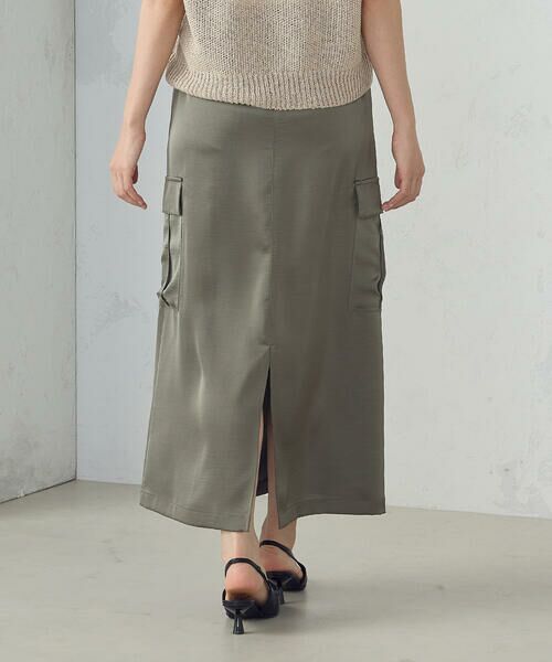 COMME CA ISM / コムサイズム ロング・マキシ丈スカート | ポリエステルマットサテン カーゴスカート | 詳細14