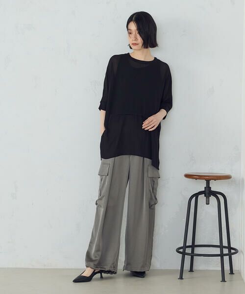 COMME CA ISM / コムサイズム カーゴパンツ | ポリエステルマットサテン カーゴパンツ | 詳細10