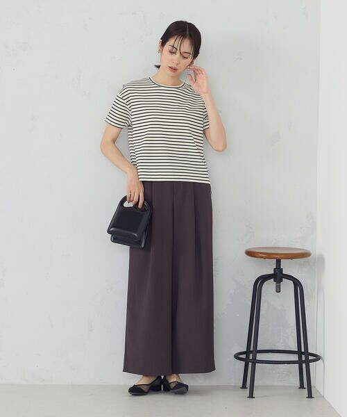 COMME CA ISM / コムサイズム カットソー | ボックスシルエット クロップ丈ボーダーＴシャツ | 詳細1