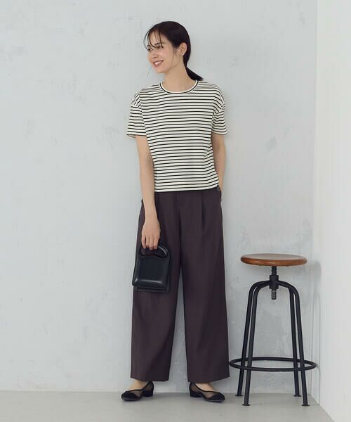 COMME CA ISM / コムサイズム カットソー | ボックスシルエット クロップ丈ボーダーＴシャツ | 詳細3