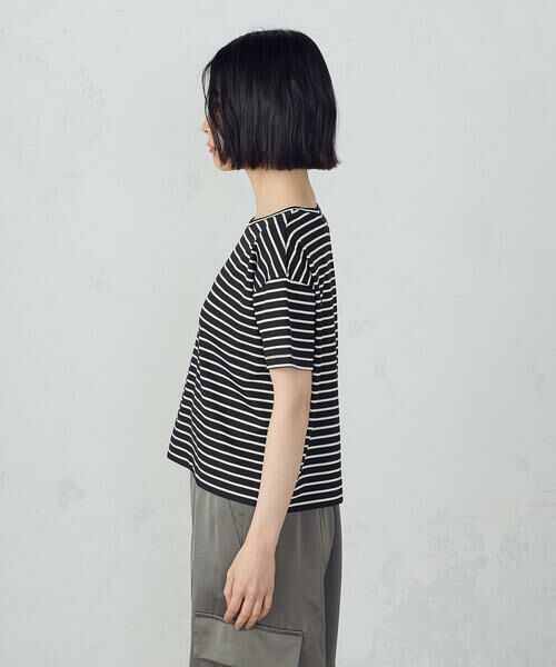 COMME CA ISM / コムサイズム カットソー | ボックスシルエット クロップ丈ボーダーＴシャツ | 詳細14