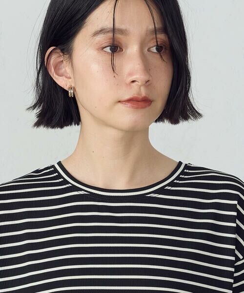 COMME CA ISM / コムサイズム カットソー | ボックスシルエット クロップ丈ボーダーＴシャツ | 詳細16