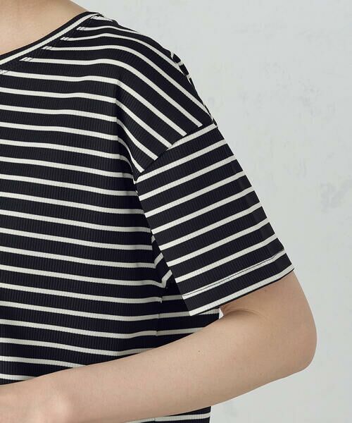 COMME CA ISM / コムサイズム カットソー | ボックスシルエット クロップ丈ボーダーＴシャツ | 詳細17