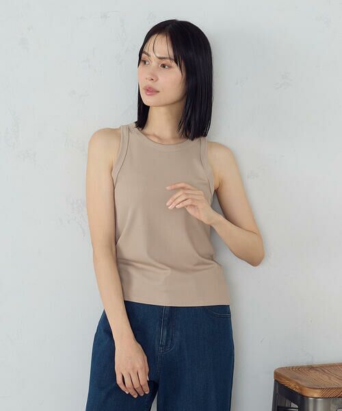 COMME CA ISM / コムサイズム タンクトップ | アメリカンスリーブ タンクトップ(ベージュ)